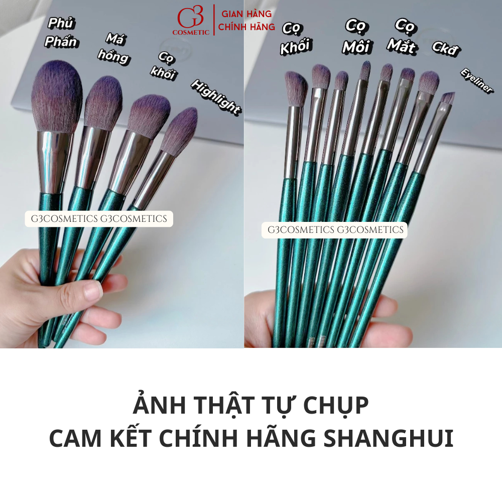 Bộ 12 cọ trang điểm SHANGHUI cọ cá nhân chất liệu lông cao cấp siêu mềm mịn bám phấn | BigBuy360 - bigbuy360.vn