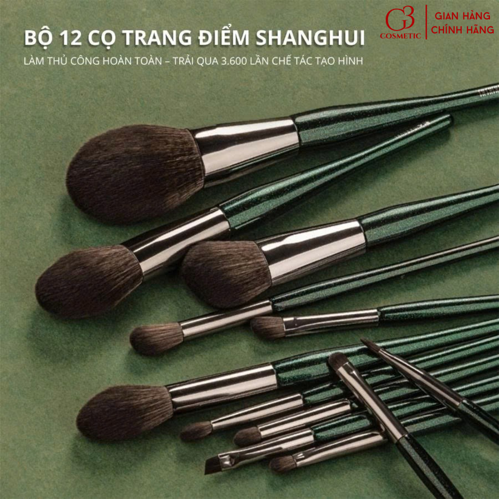 Bộ 12 cọ trang điểm SHANGHUI cọ cá nhân chất liệu lông cao cấp siêu mềm mịn bám phấn | BigBuy360 - bigbuy360.vn