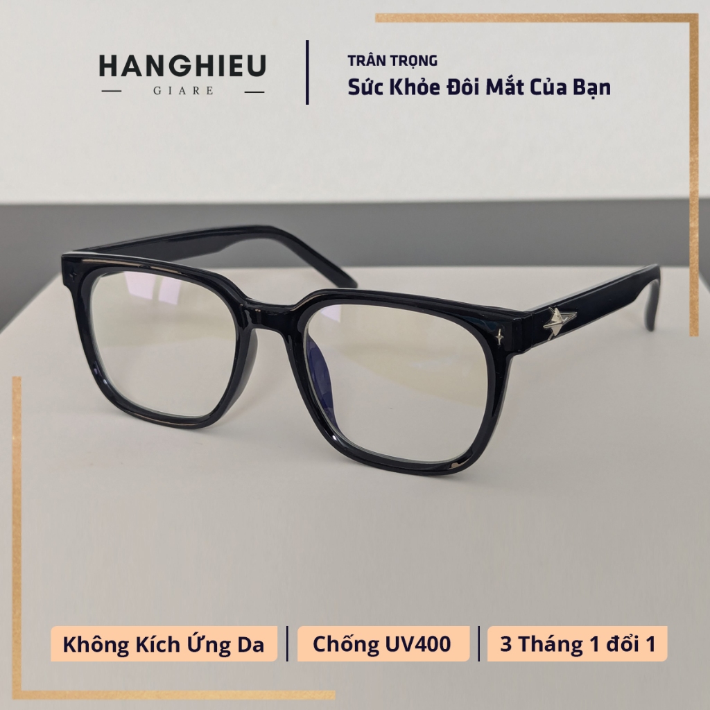 Gọng kính Gentle Ojo 01 Monster Đen, Dáng Vuông, Chống UV400