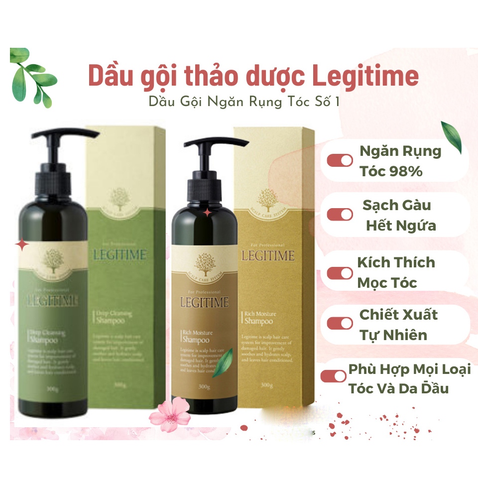 Dầu gội thảo dược Mugens Legitime Giảm Gàu, Giảm Gãy Rụng Hàn Quốc 300ml (Dành cho tóc khô)