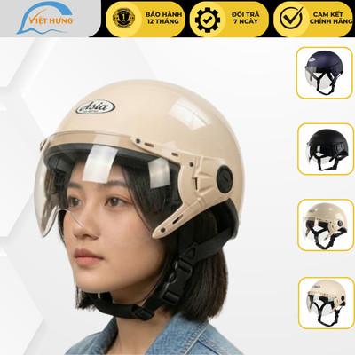 TRỢ GIÁ - Mũ bảo hiểm nửa đầu kính chống lóa cao cấp - Asia MT105K - Vòng đầu 57-59cm - Bảo hành 12 tháng