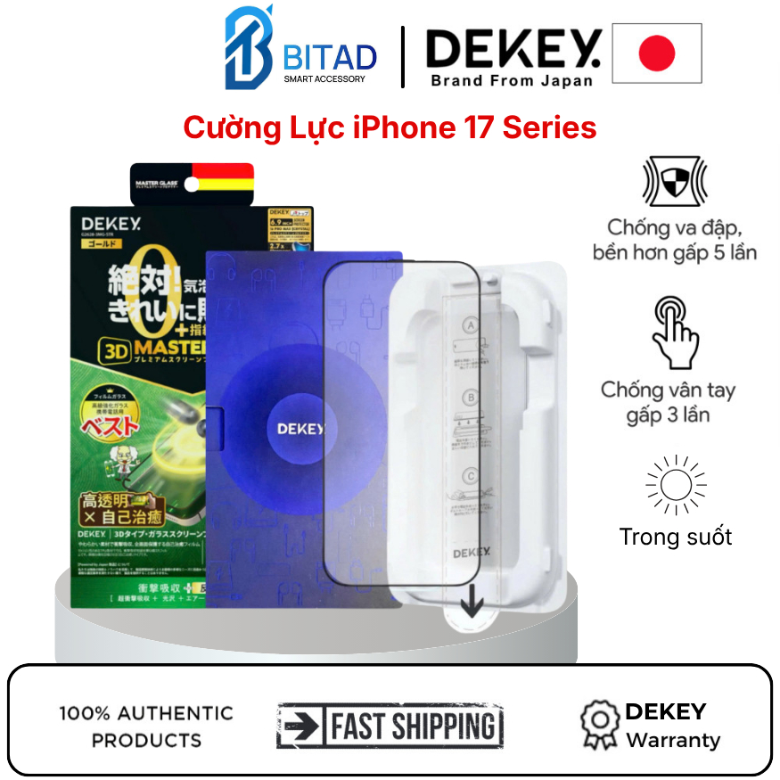 [Chính Hãng] [Có Khung] Kính Cường Lực iPhone Series Trong/Chống Nhìn Trộm Dekey 3D MASTER GLASS SEN