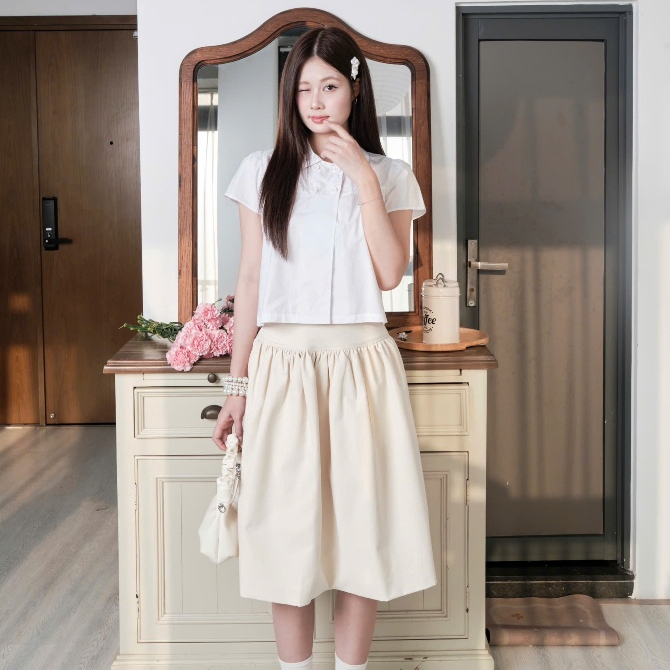 NAVIE - Chân váy dài Kaki ELLY phối cúc hoa thời trang nữ | BigBuy360 - bigbuy360.vn