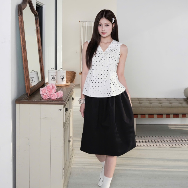 NAVIE - Chân váy dài Kaki ELLY phối cúc hoa thời trang nữ | BigBuy360 - bigbuy360.vn