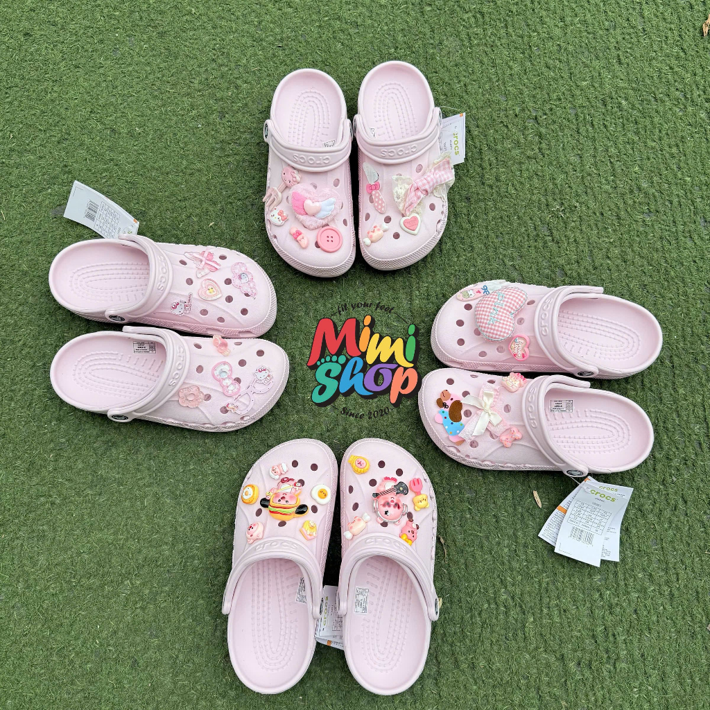 Dép Sục Classic Viền Chữ Mimi Shop – Dép Nhựa Nhẹ Êm, Tặng Sticker, Phong Cách Trẻ Trung