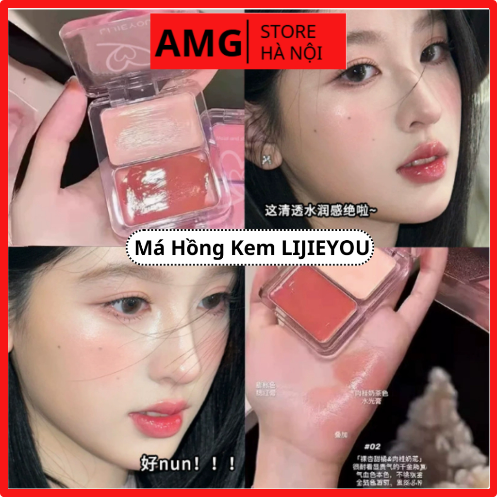 Phấn má hồng kem LIJIEYOU 2 màu tự nhiên, lâu trôi độ lên màu cao dễ sử dụng | BigBuy360 - bigbuy360.vn