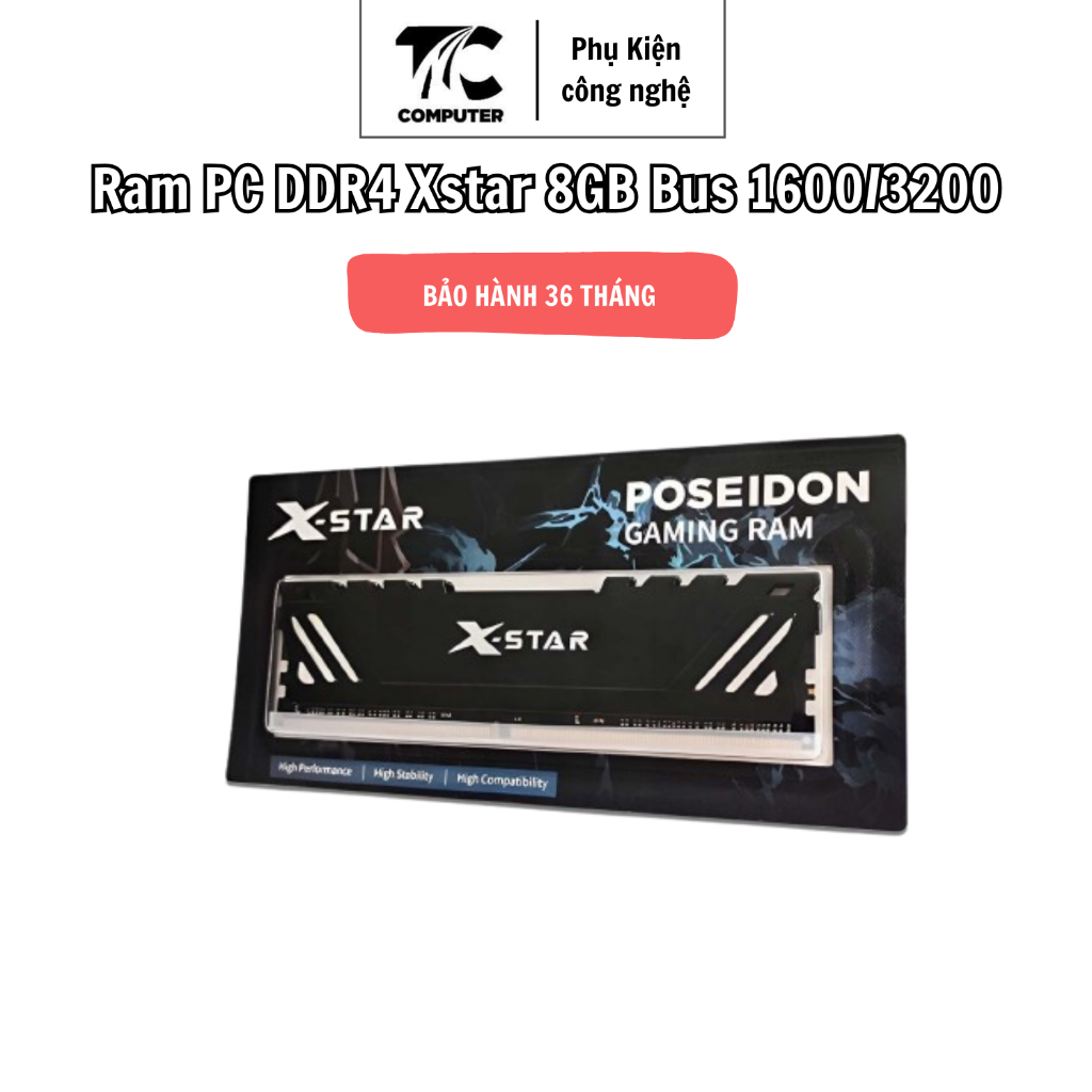 Ram PC DDR4 Xstar 8GB Bus 1600/3200 Tản Nhiệt, Ram Chính Hãng Hiệu Năng Cao Full  Vat Bảo Hành 36 Th