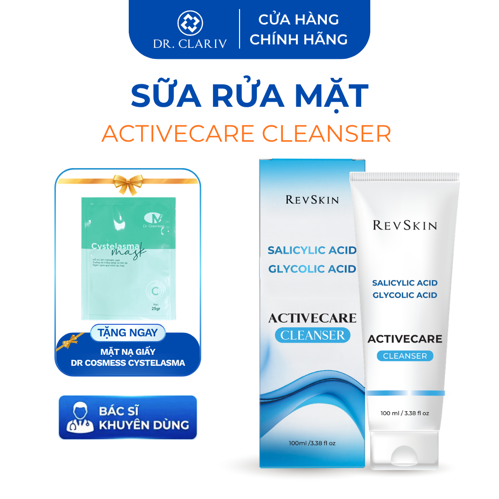 Revskin Sữa Rửa Mặt Deep Cleanser 100ml, Phù Hợp Cho Da Dầu Mụn, Nhạy Cảm, Giảm Mụn Đầu Đen