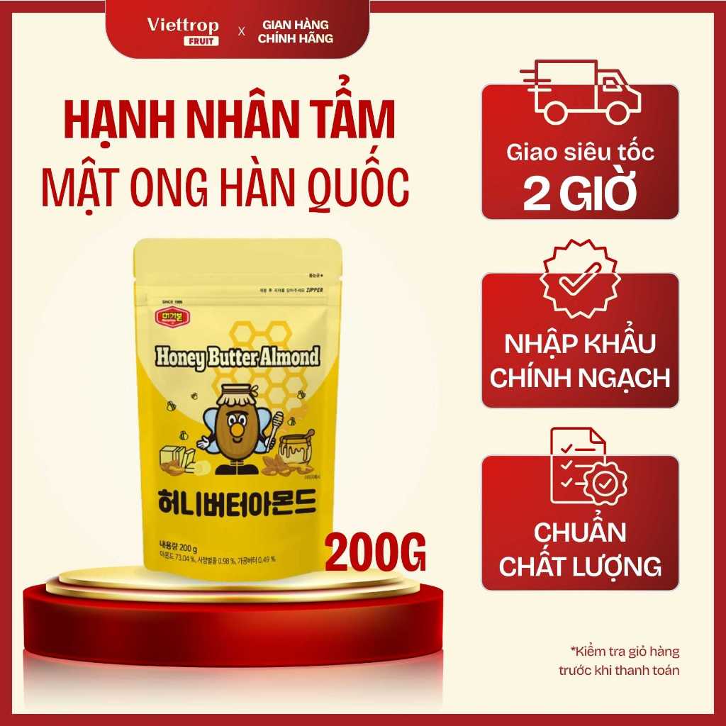 Hạnh nhân tẩm  mật ong Hàn Quốc 200g