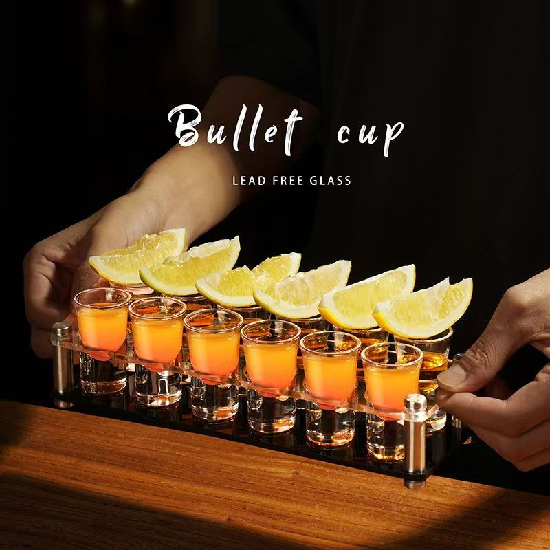 Ly shot chuyên dùng cho quán bar, ly uống 1 shot, bộ kèm giá đỡ ly