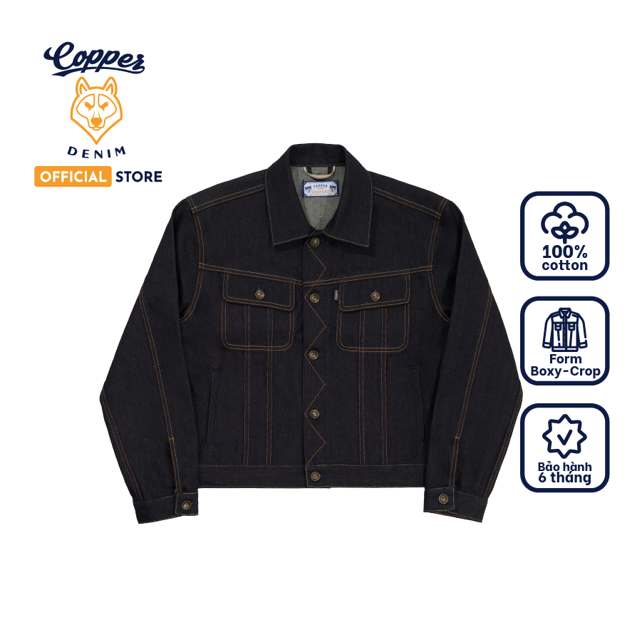 [NEW] Áo Khoác Jean/Denim Nam Type III 14.5 Oz - raw selvedge denim, màu diamond blue, form boxy - C