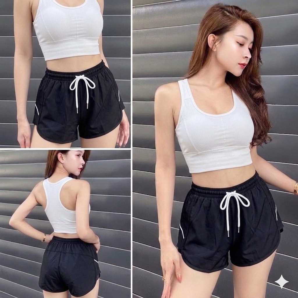 Quần Đen / Bra Trắng