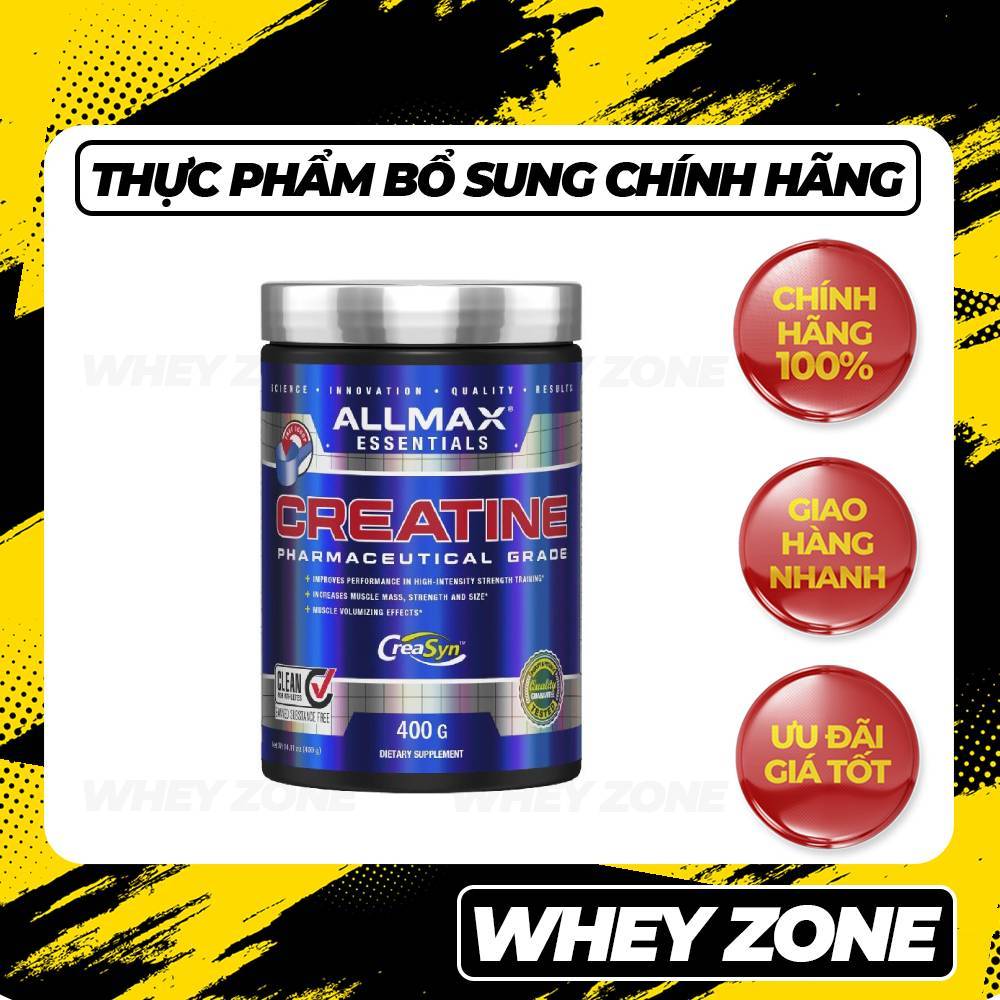Creatine Monohydrate Tinh Khiết Từ Allmax 400gram Tăng Hiệu Suất Buổi Tập