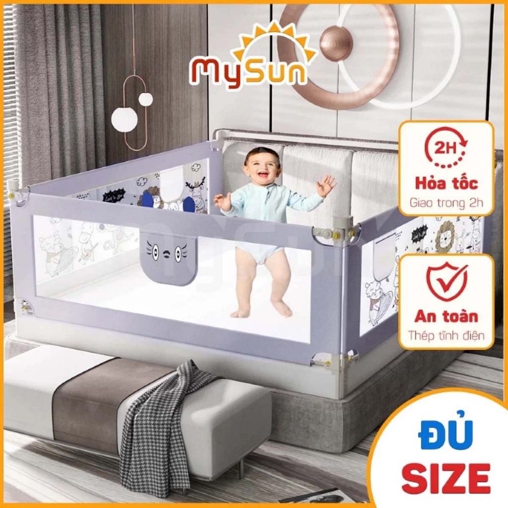 Thanh tấm chắn giường dạng trượt cho bé an toàn MySun Hamster kích thước 1m2 1m5 1m8 1m9 2m 2m2