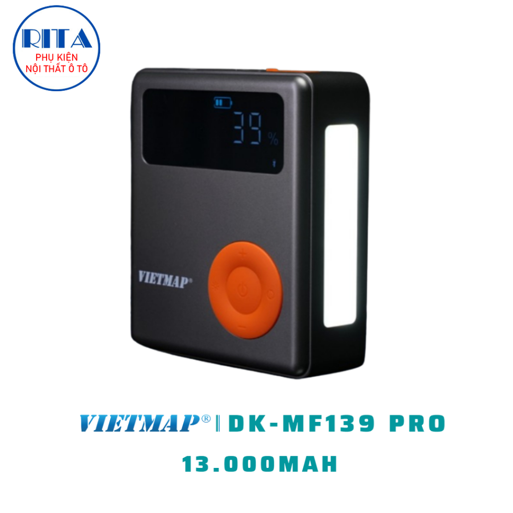 Bơm Lốp Kích Bình Vietmap DK-MF139 Pro - Bản 13.000mAh - Hàng Chính Hãng Vietmap - Bảo Hành 1 Năm