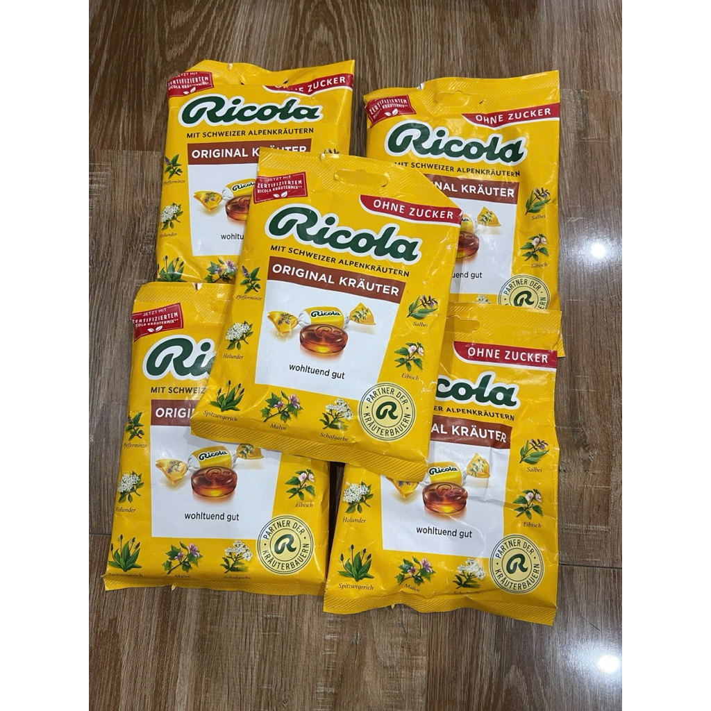 (Hàng chính hãng)Kẹo ngậm ho Ricola Đức Không Đường 75g