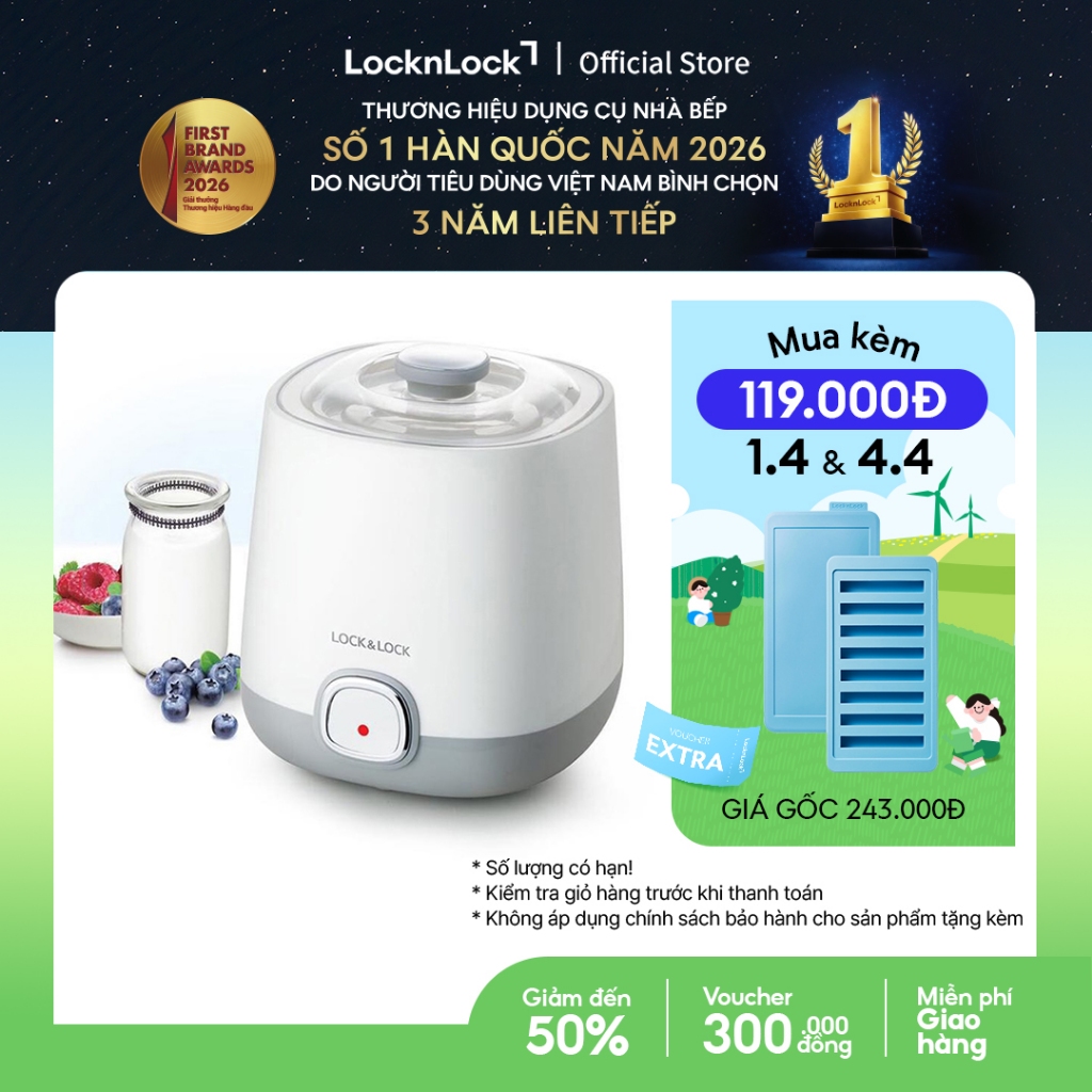 Máy làm sữa chua Lock&Lock EJY110SLV