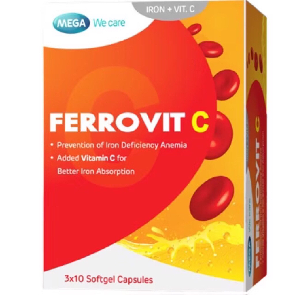 FERROVIT C - BỔ SUNG SẮT VÀ VITAMIN C, HỖ TRỢ GIẢM THIẾU MÁU (HỘP 30 VIÊN)