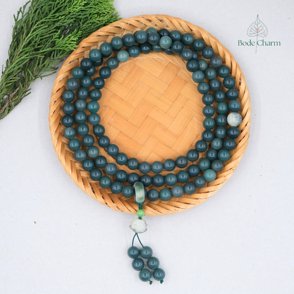 Chuỗi 108 hạt Bồ Đề xanh đậm 10mm| Bồ Đề Charm| Chuỗi hạt Bồ Đề niệm Phật 108 hạt- Bồ Đề Charm