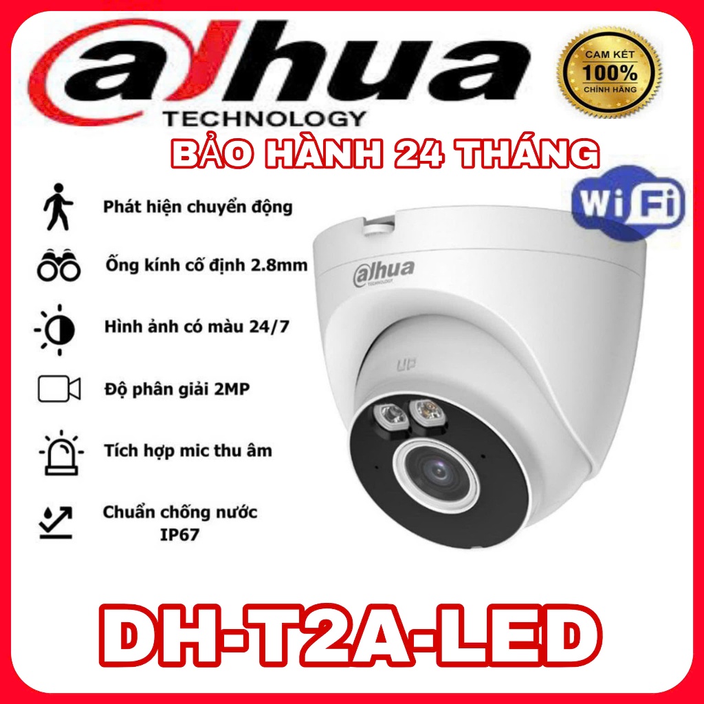 Camera WIFI Full color Dome Turret A1 2MP DAHUA DH-T2A-LED