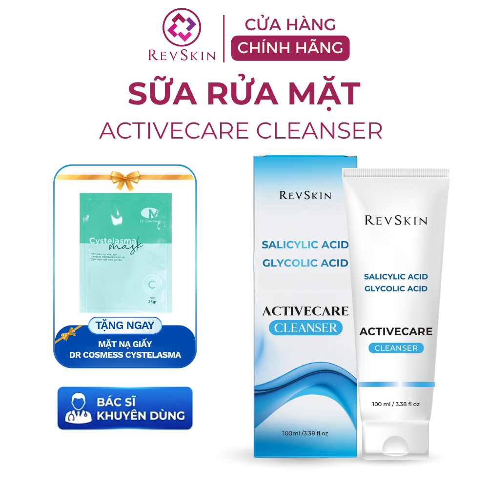 Revskin Sữa Rửa Mặt Deep Cleanser 100ml, Phù Hợp Cho Da Dầu Mụn, Nhạy Cảm, Giảm Mụn Đầu Đen