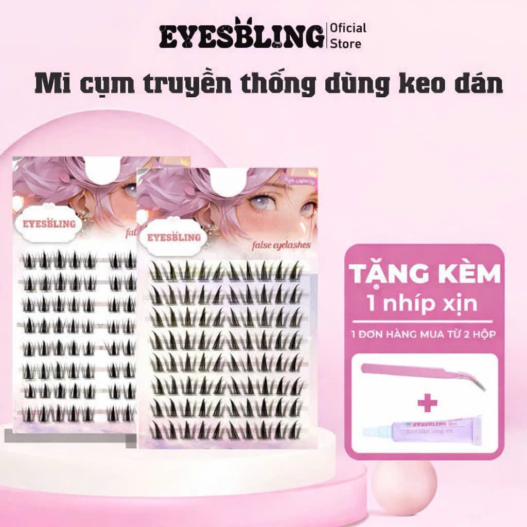 [Top Value] Lông Mi giả EYES-BLING, tặng keo nhíp khi đơn mua từ 2 hộp cho mỗi đơn,tái sử dụng được