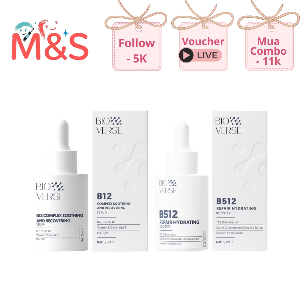 Tinh chất Bioverse B12, B512 phục hồi, giảm kích ứng, giảm đỏ.
