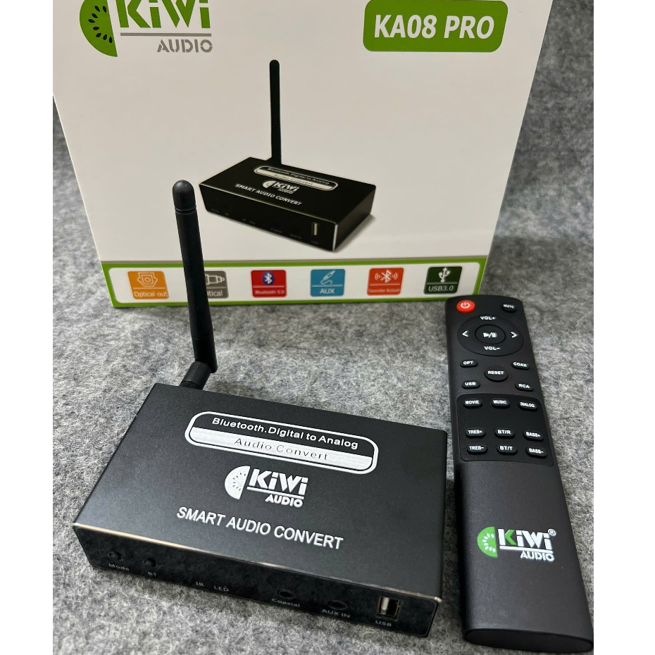 Chuyển quang Kiwi Ka08Pro  -optical input/output - chức năng phát Bluetooth ngược cho thiết bị khác