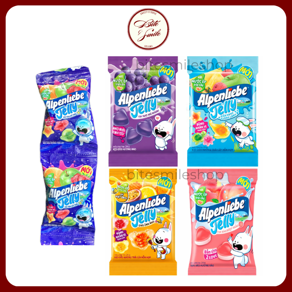 Kẹo Dẻo Alpenliebe Jelly Nhân Mềm Hình Cute (Dây 10 gói)