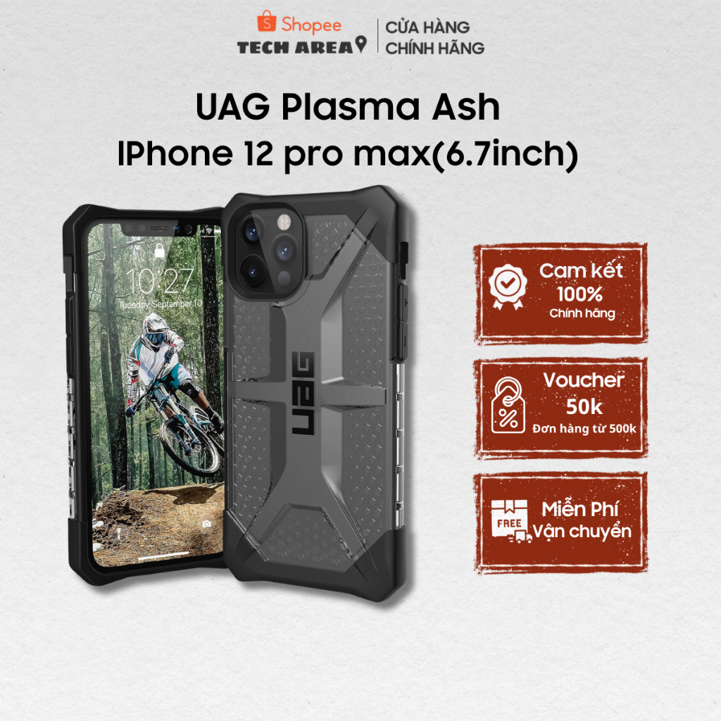Ốp lưng UAG Plasma Ash cho lPhone 12 pro max chính hãng