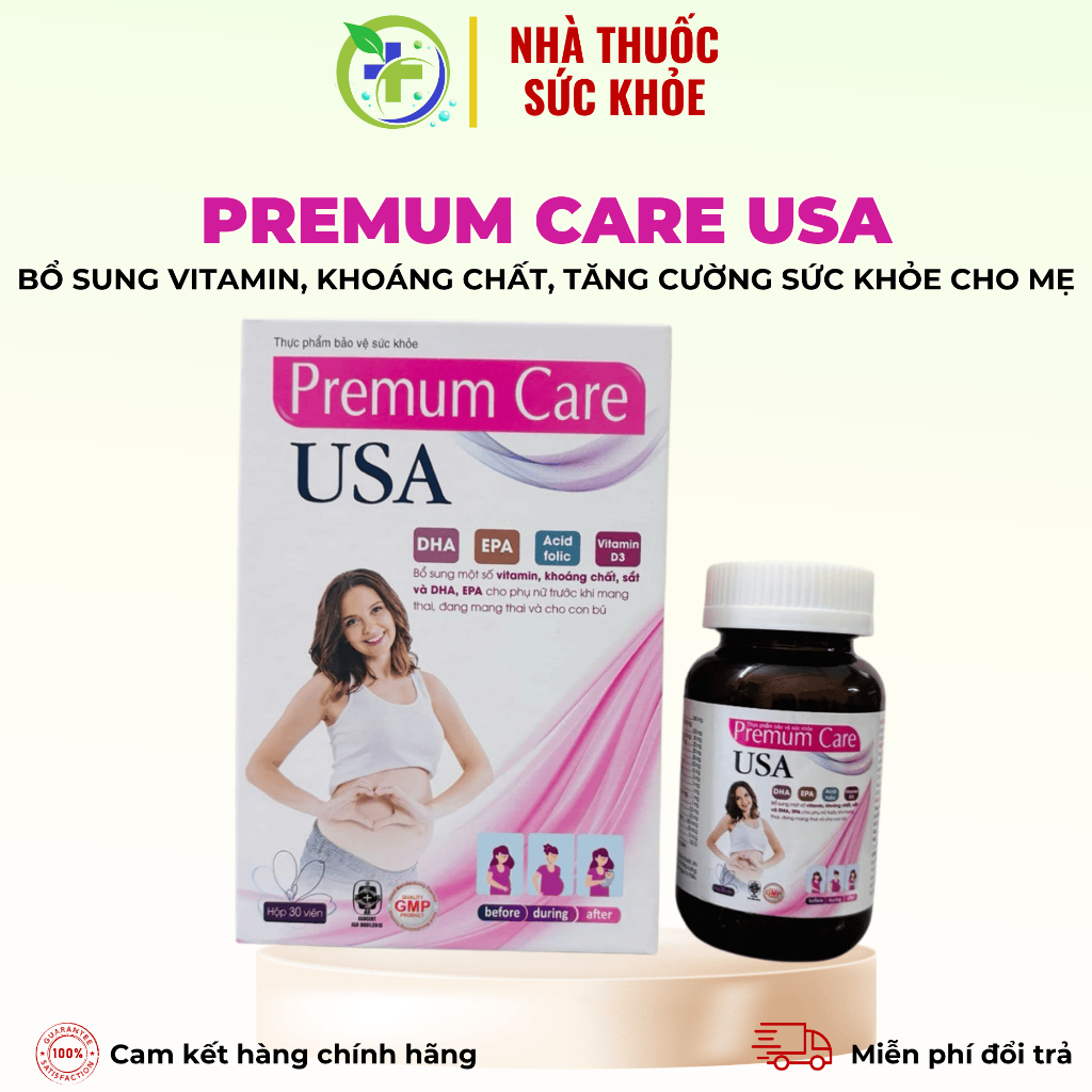 Premum care usa - Bổ sung vitamin, khoáng chất, tăng cường sức khỏe, sức đề kháng cho phụ nữ mang th