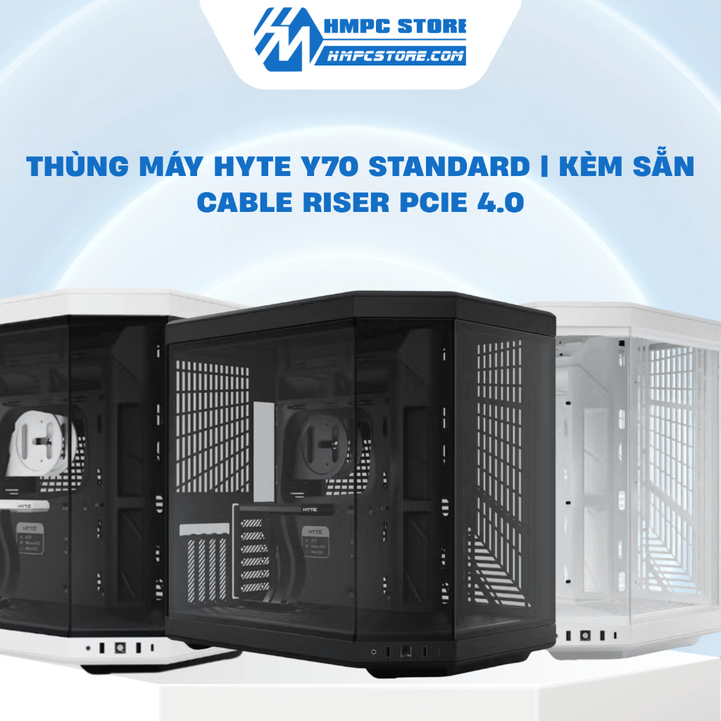 Case - Thùng máy Hyte Y70 Standard | Kèm sẵn Cable Riser PCIe 4.0 - BH 12 tháng