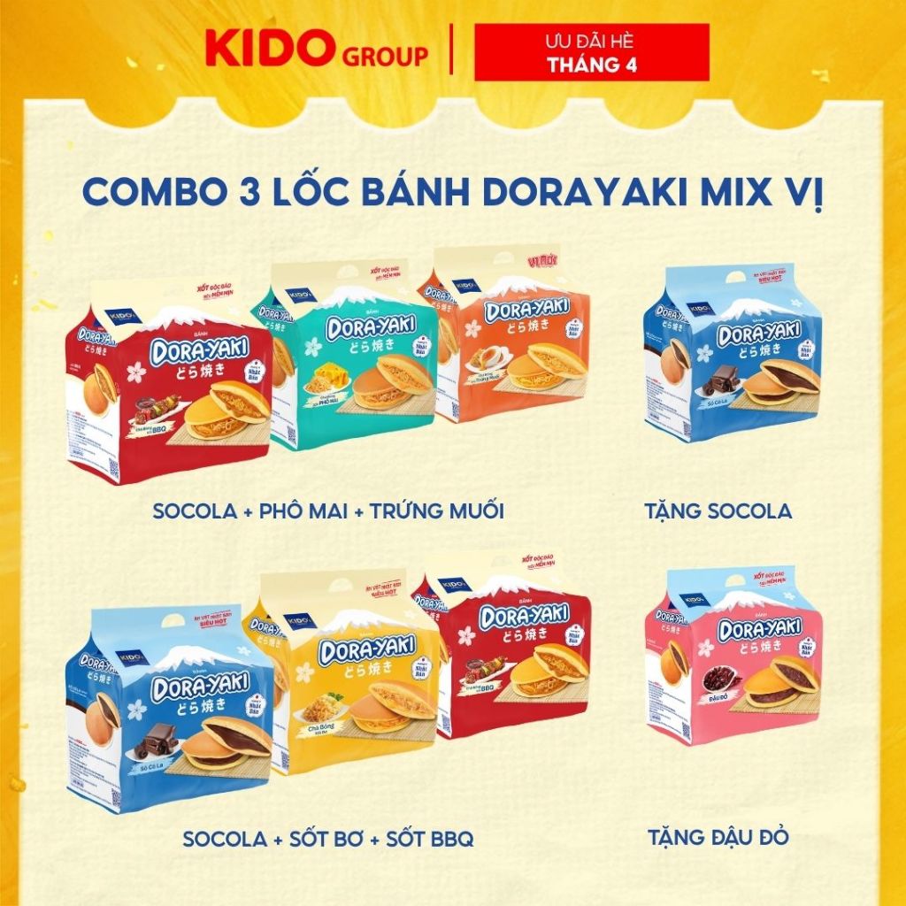 [MUA 3 TẶNG 1] Combo 3 Lốc Bánh Dorayaki (TÙY CHỌN VỊ) I Cấu trúc bánh siêu mềm mịn, chuẩn Bakery | 