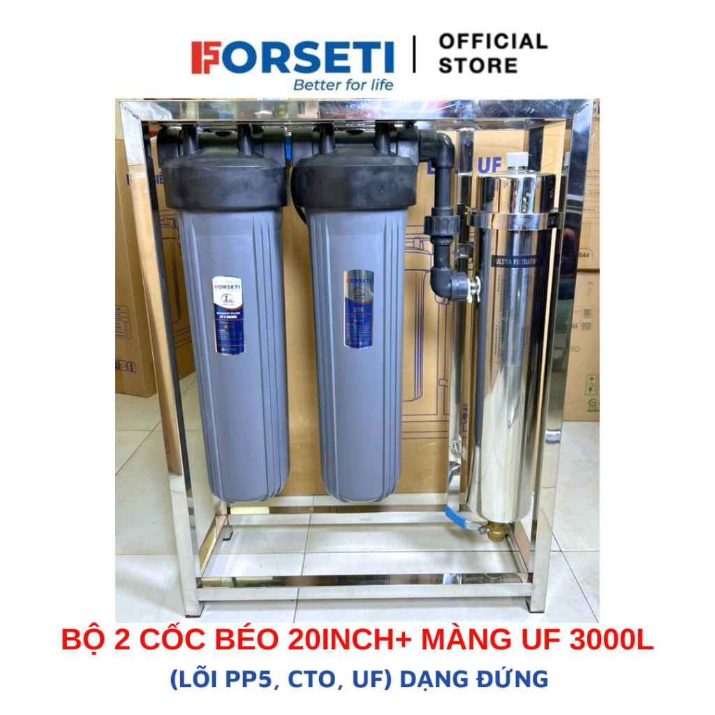 Bộ Lọc Tổng Đầu Nguồn Màng Lọc PVDF Công suất lọc 3000L/H Và Cốc Béo 20inch LÕI PP, CTO BÉO/CATION BÉO gia đình chung cư | BigBuy360 - bigbuy360.vn
