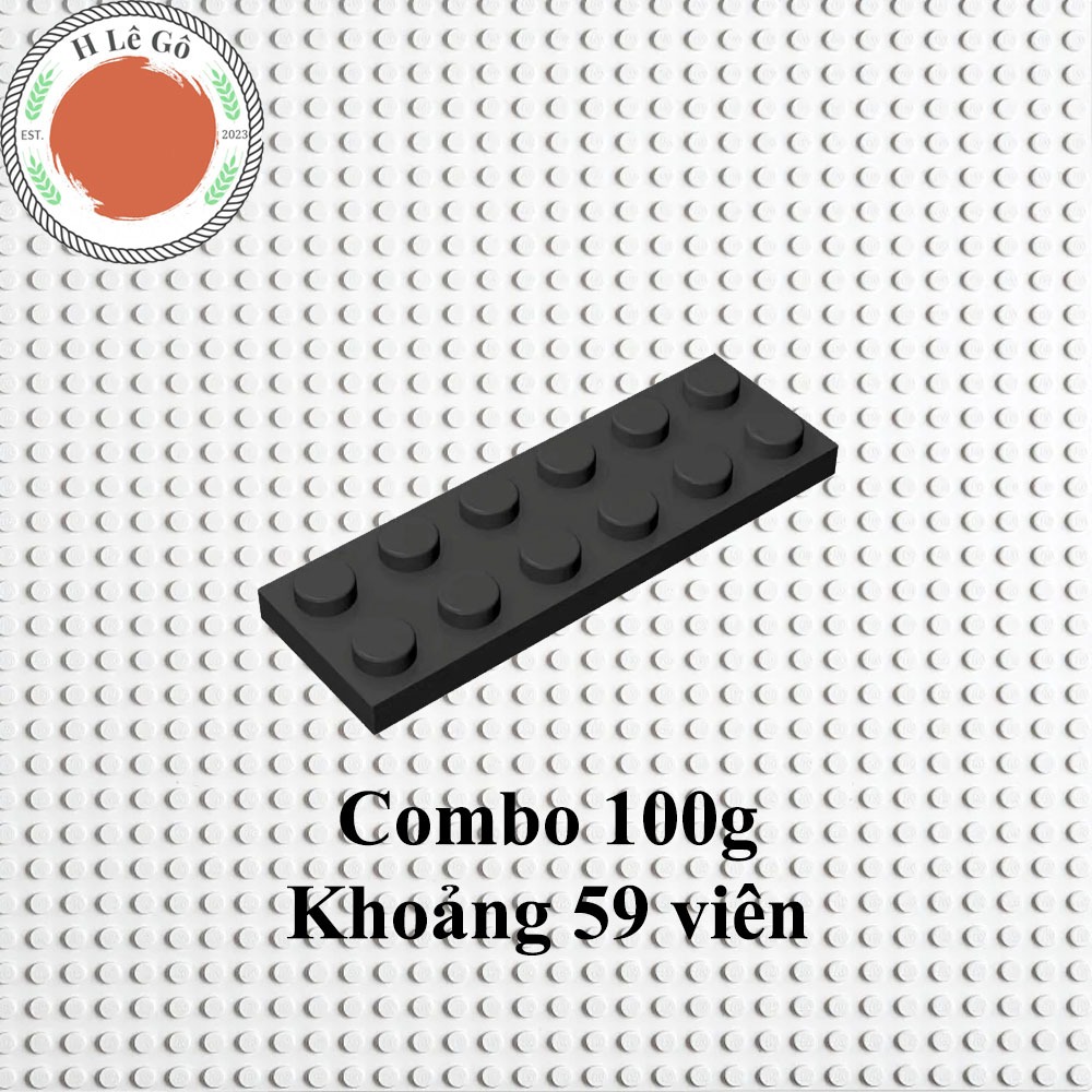 Combo 1 lạng gạch 2x6 dẹt đen khoảng 59 viên