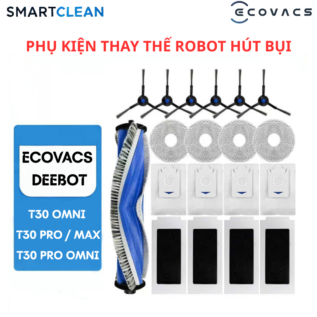 Phụ Kiện Thay Thế Robot hút bụi Ecovacs T30 Omni, T30 Pro Omni, T30 Pro, T30 Max