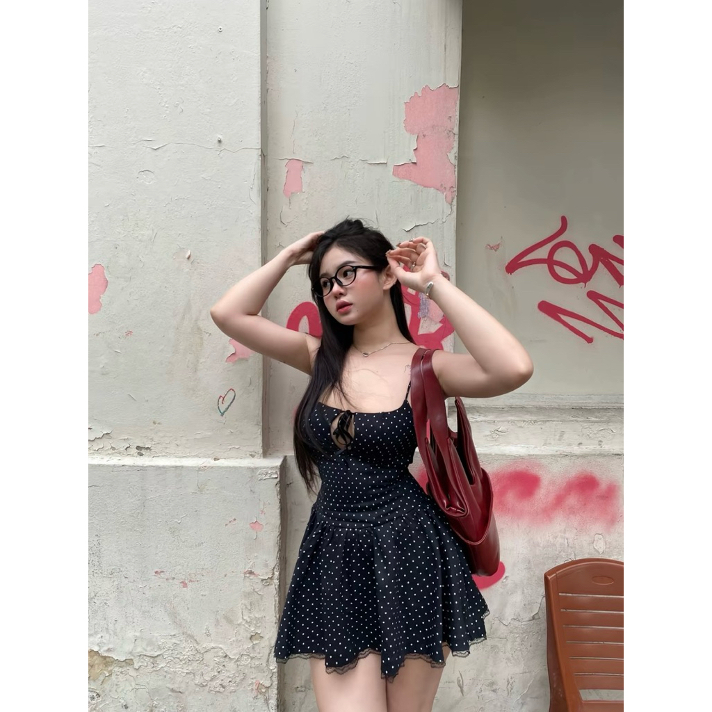 ( 𝐁𝐈𝐆𝐒𝐈𝐙𝐄 𝐒 => 𝐗𝐋 ) 𝐕𝐍𝟖𝟕  Váy “𝟐𝐒 𝐜𝐡𝐚̂́𝐦 𝐛𝐢“ mùa hè thắt dây tôn v1 phù hợp đi biển, dạo phố by CarrotShop | BigBuy360 - bigbuy360.vn