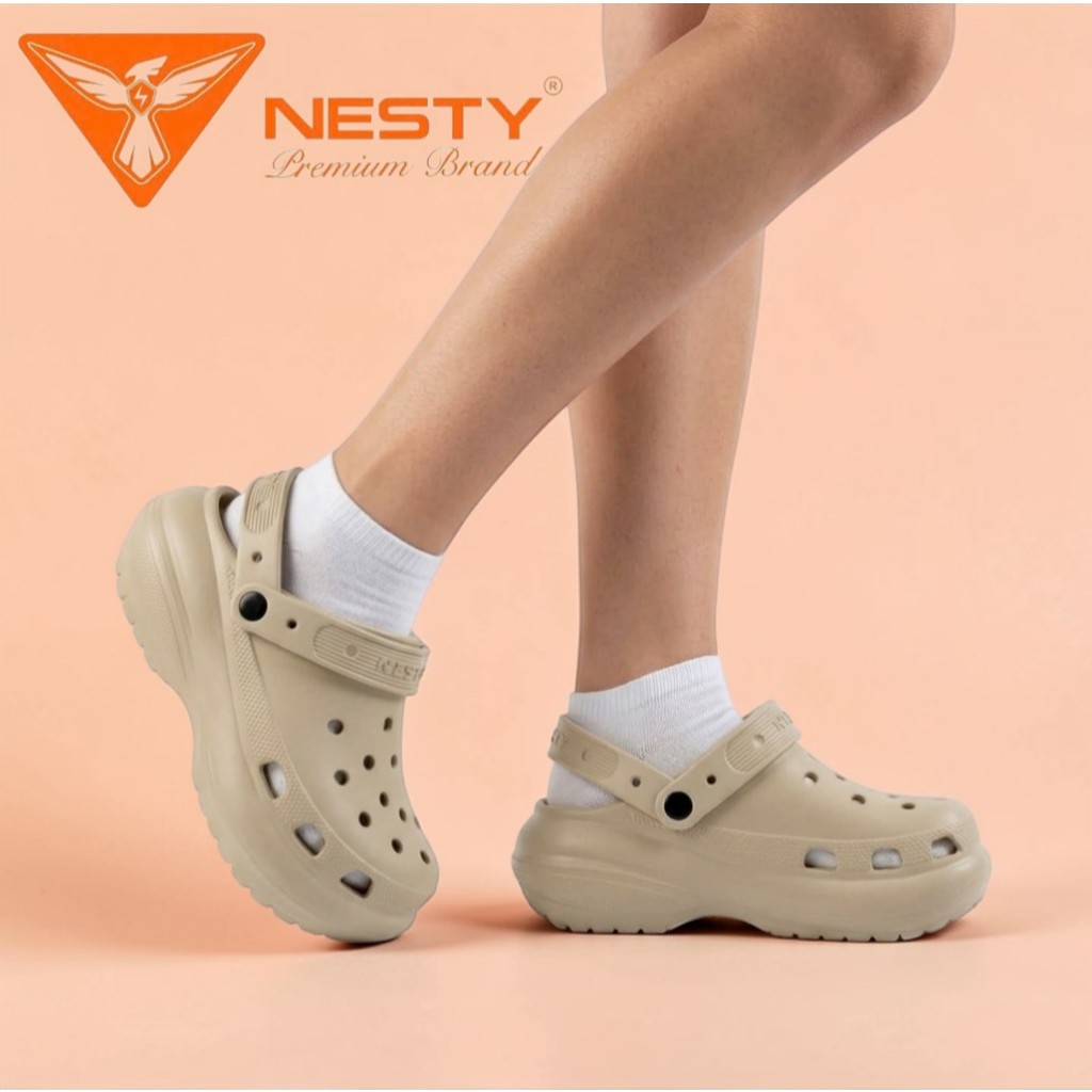 [NE09 ] - [Tặng 10 Charm 3D] - Dép Sục Nữ Đế Cao 7CM NESTY Kiểu Dáng Basic Chống Trơn Trượt