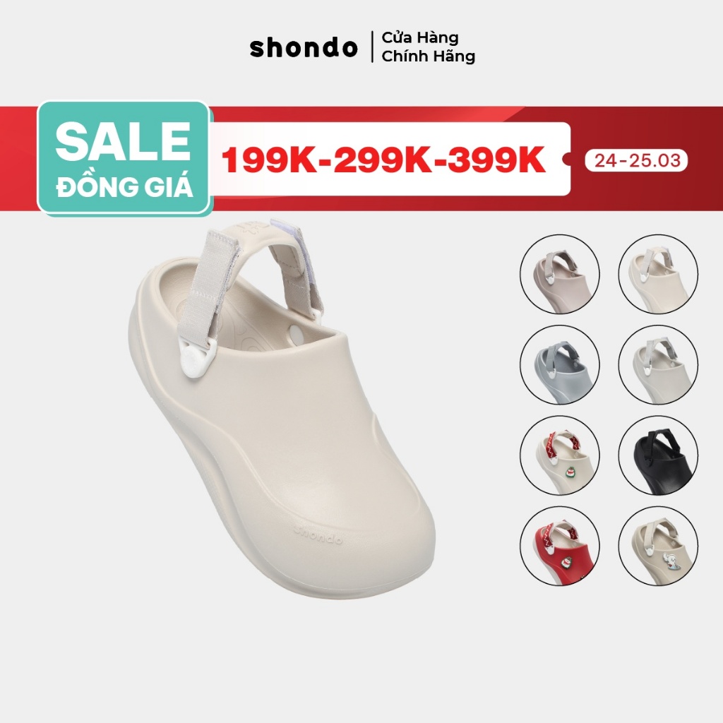 Giày Clog Unisex Suke Shondo Nhựa Đúc Đế Cao 4cm Nhiều Màu