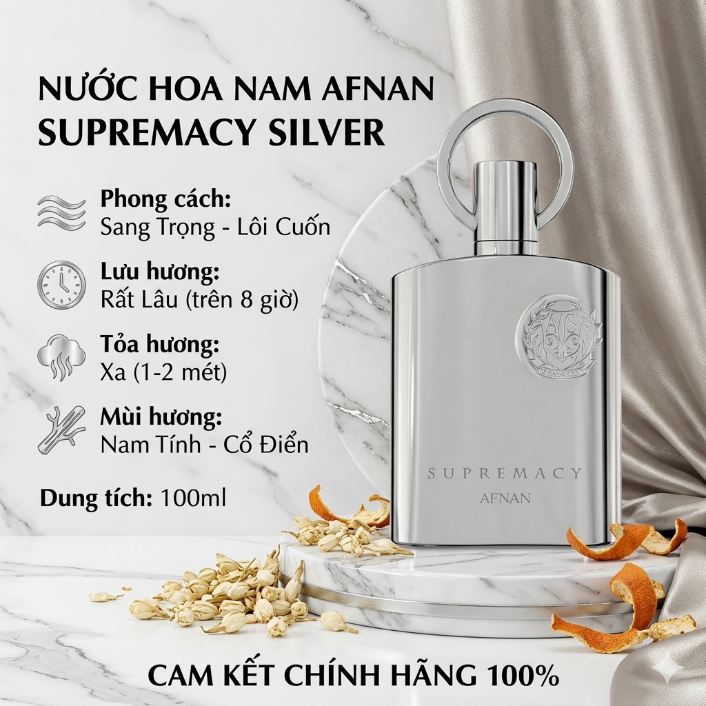 [Chiết] Nước hoa nam Afnan Supremacy Silver EDP