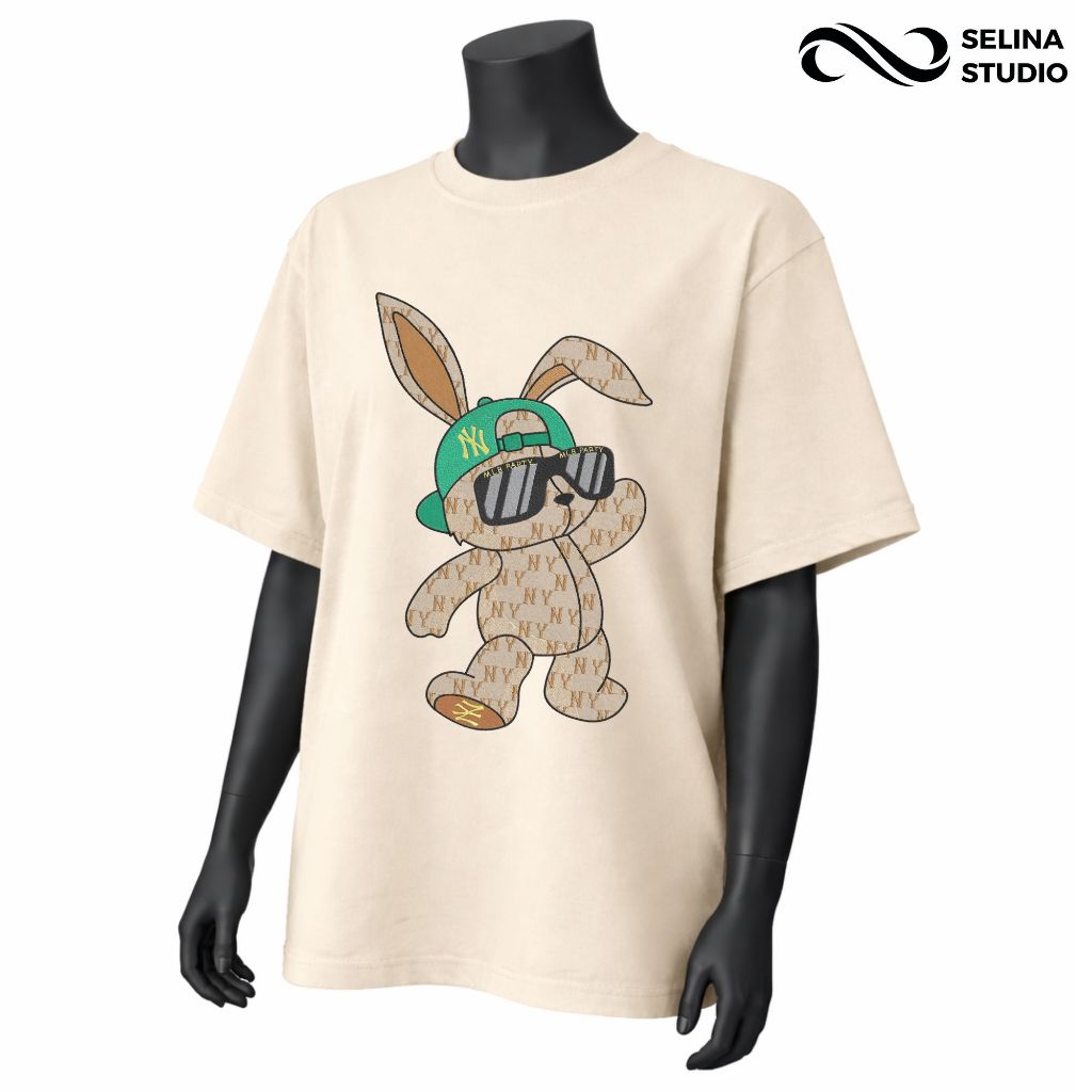 Áo Thun NY Thỏ Đứng Unim Fashion Oversize Unisex Nhiều Màu Vải Cotton 250gsm SelinaStudio