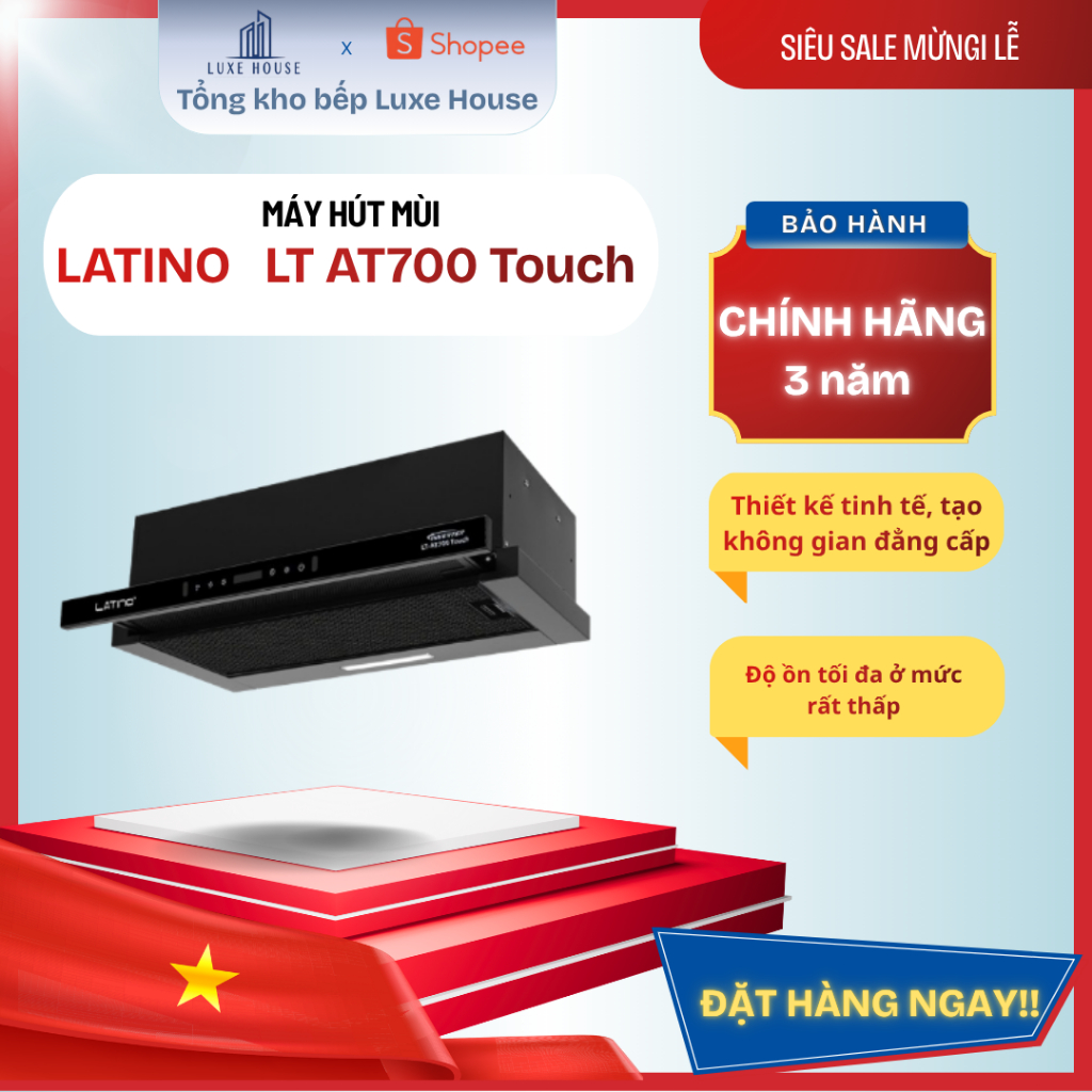 Máy hút mùi âm tủ Latino LT AT700 Touch | Cảm ứng vẫy tay | có inventer
