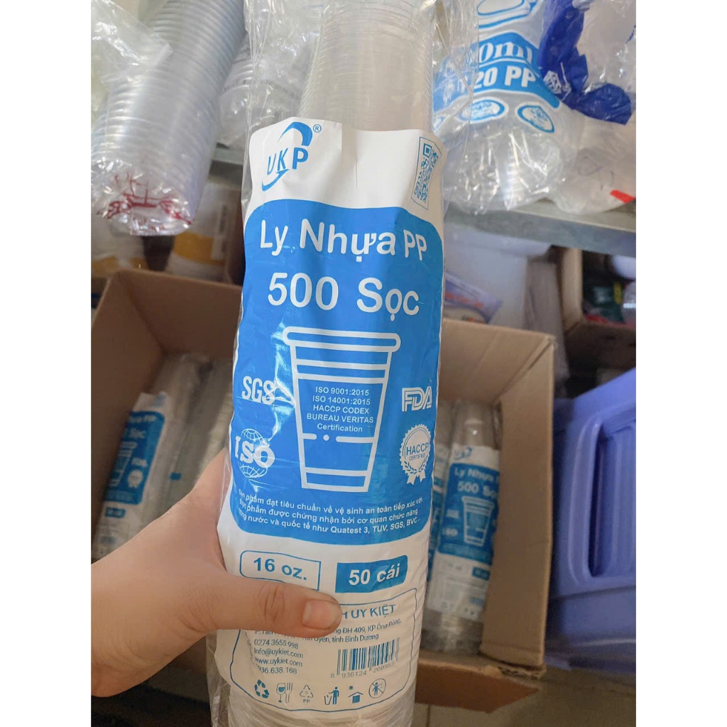 CHỈ 200 Ly nhựa SỌC PP 300ml, 500ml (KHÔNG KÈM NẮP), Ly nhựa tiện dụng, Ly nhựa dùng 1 lần