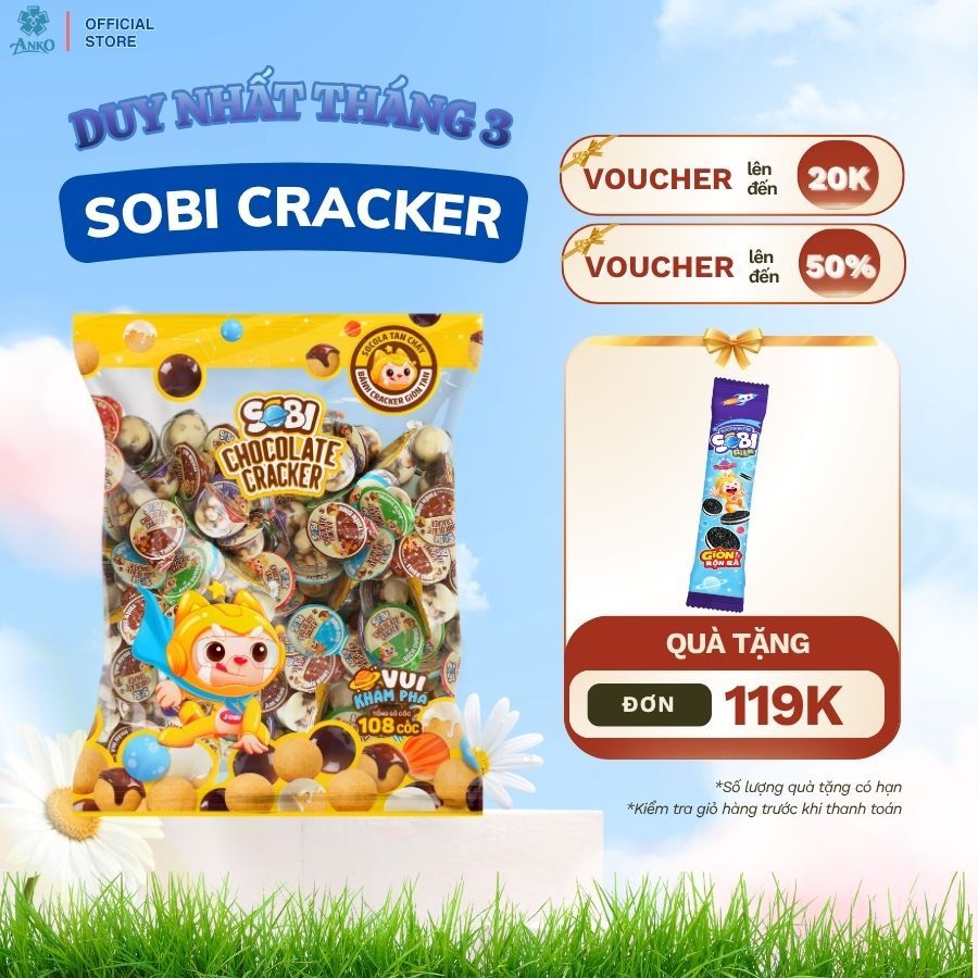 Bánh Cracker Socola Sobi Original 1kg – Đồ Ăn Vặt Ngon Giòn Cho Bé & Gia Đình
