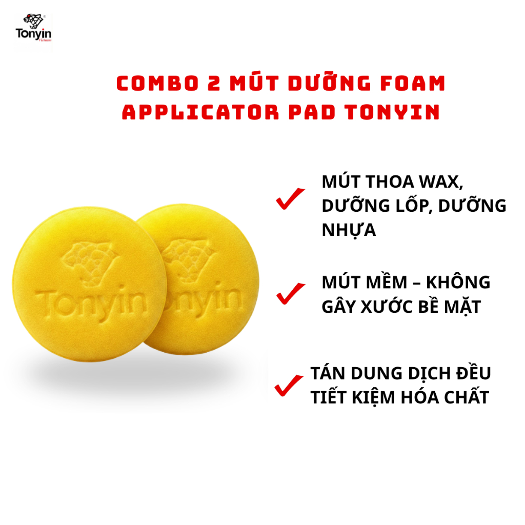 Tonyin Combo 2 Mút dưỡng FOAM APPLICATOR PAD TT20