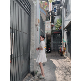Đầm xoè tay phồng dự tiệc size S eo dưới 65cm ( Hoả tốc HCM )