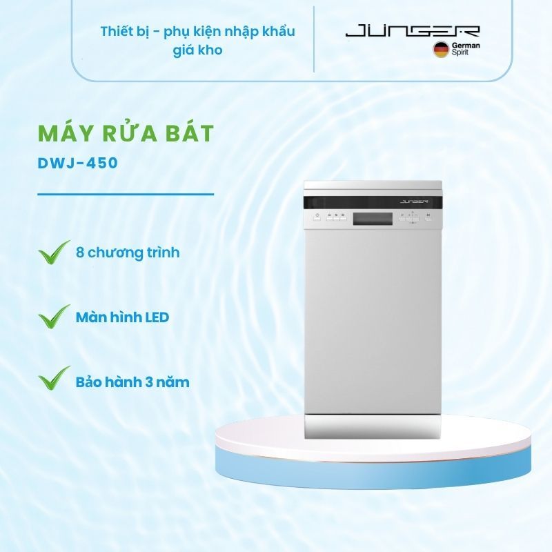 Máy Rửa Bát JUNGER DWJ-450 – Rửa Sạch Sâu, Sấy Khô, Tiện Lợi Mỗi Ngày