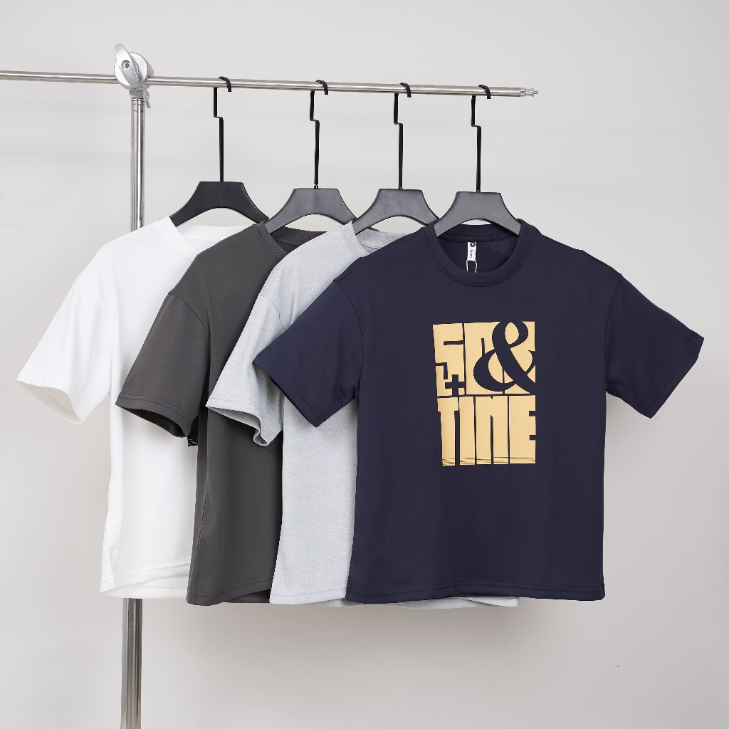 Áo Phông Nam ATINO Form Loose Dáng Rộng In Chữ & Phong Cách Hiện Đại 100% Polyester L.5.2783