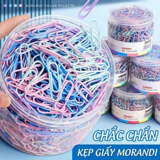 Ghim kẹp giấy mini kim loại Morandi – Thùng 320 cái chất lượng cao, phụ kiện văn phòng gọn gàng tiện lợi