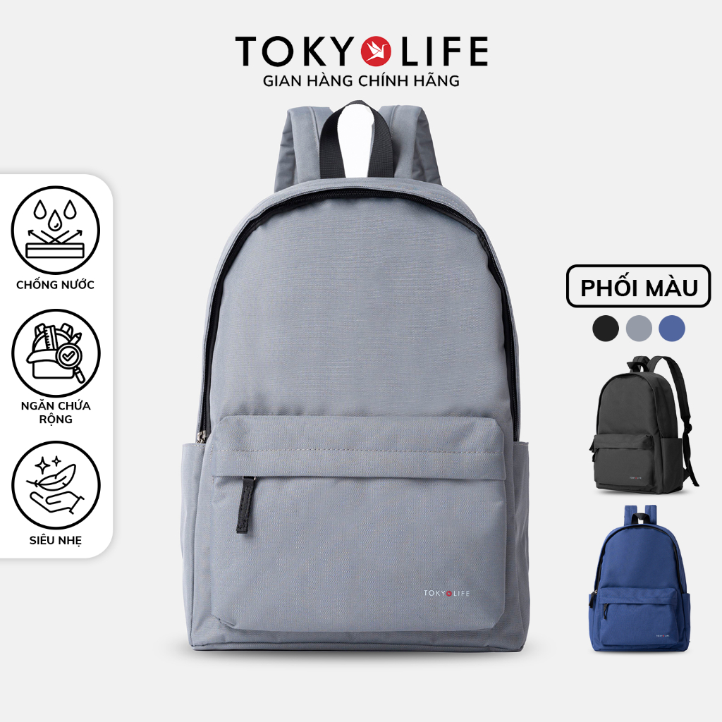 Balo chống nước nhiều màu thiết kế basic nhiều ngăn siêu nhẹ chất liệu cao cấp TOKYOLIFE 40001931 (4